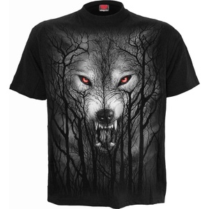 SPIRAL мъжка тениска SPIRAL - FOREST WOLF - Black - E030M101