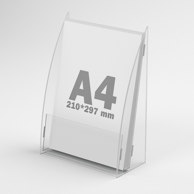 Najcenovky.sk Stolový plexi stojan na prospekty na výšku A4
