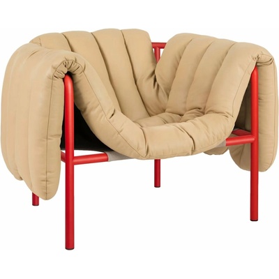 Hem Puffy Sand Leather / Traffic Red