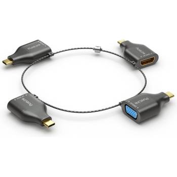 PureLink PureLink хъб 4x USB-C USB-C към VGA/HDMI/miniDP/DP, черен (IQ-AR300)