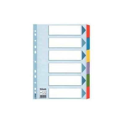 Zosilnené kartónové rozlišovače Esselte Mylar, A4, Mix farieb