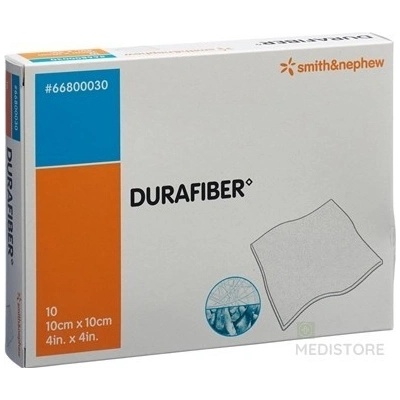 Durafiber Krytie na rany 10 x 10 cm absorpčné gélujúce krytie z hydrovlákna 10 ks