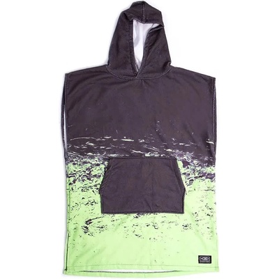 Ocean & earth Southside Hooded Youth poncho - Green (Black / Lima)