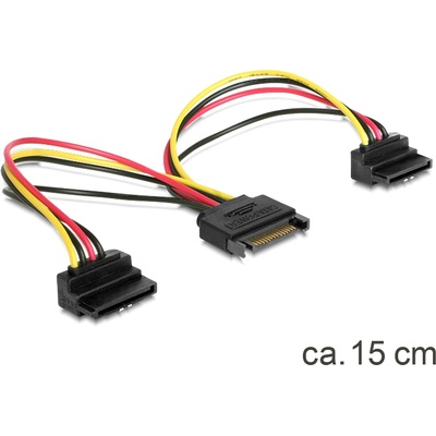 Delock SATA 15pin 2x SATA HDD - захранващ кабел, завъртян (60128)