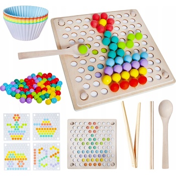 Montessori Drevená mozaika, farebné, set