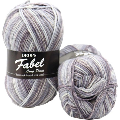 Drops Fabel long print 602 stříbrná liška