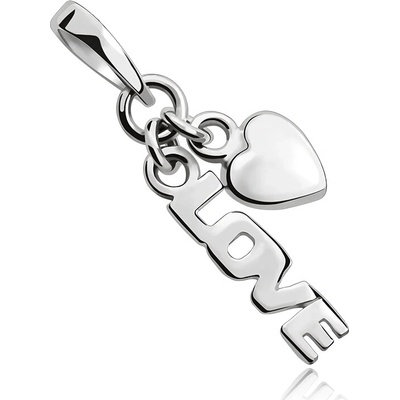 Šperky eshop Přívěsek ze stříbra 925 Love se srdíčkem Z3.20