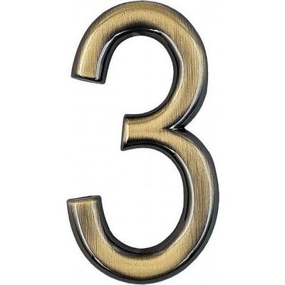 Číslica "3" 75mm bronz Bronz