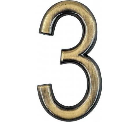 Číslica "3" 75mm bronz Bronz