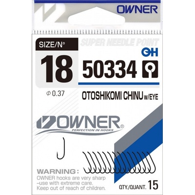 Owner háček s očkem Otoshikomi vel.18 15 ks