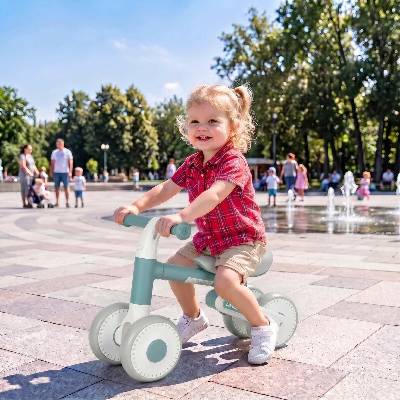 AIYAPLAY Dětské skládací odrážedlo s tichými koly modré