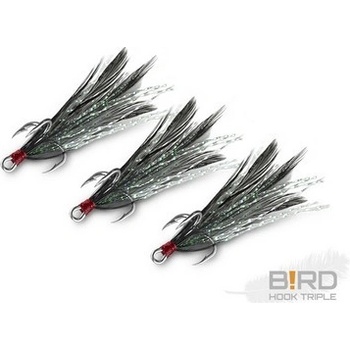 Delphin B!RD Hook TRIPLE černá pírka vel.8 3 ks