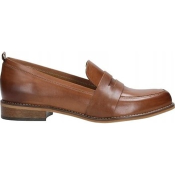 Wojas Dámské kožené nazouvací mokasíny světle hnědé