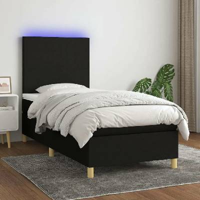 vidaXL 3135243 Boxspring postel s matrací a LED textil / barva Černá