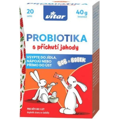Vitar Probiotika Bob a Bobek jahoda 20 x 2 g
