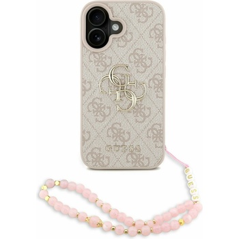 GUESS PU 4G Metal Logo Strap Заден калъф за iPhone 16 Pink Guess | Rozov | ЖЕНИ | UNI