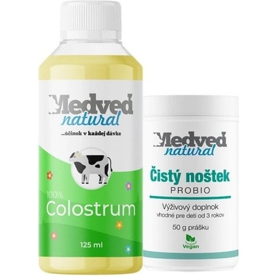 Medveď natural Colostrum 125 ml a Čistý noštek Probio 50 g