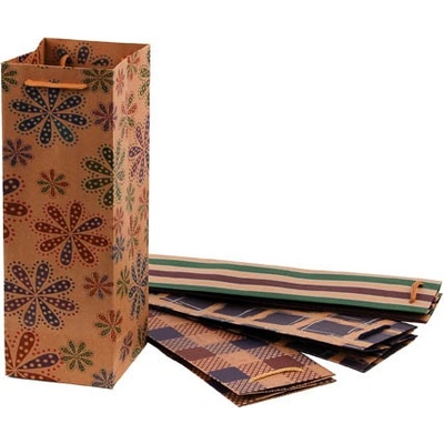Taška na láhev papírová Craft Ornament / 115 x 8,5 x 355 mm – Zboží Dáma