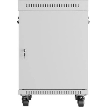 Lanberg Комуникационен шкаф Lanberg FF01-6815-12SL, 19", 15U, 92.2 x 80 x 60 cm, товароносимост до 1200кг, сив (FF01-6815-12SL)