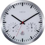 NeXtime Часовник с термометър и хигрометър Weather Station Clock бяло-сребристо (90514WI)