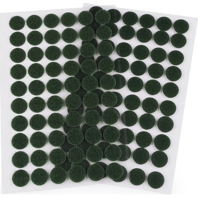 Stoklasa Suchý zip samolepicí kolečka Ø15 mm Balení: 1 karta, Varianta: 10 zelená tm. 10 zelená tm.