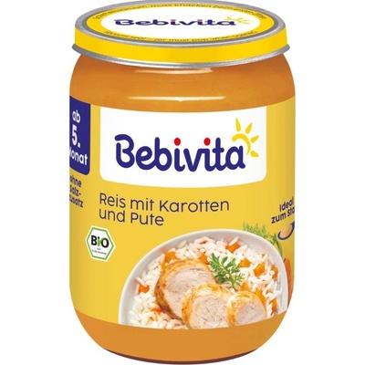 Bebivita БИО пюре ориз, моркови и пуешко месо 190г