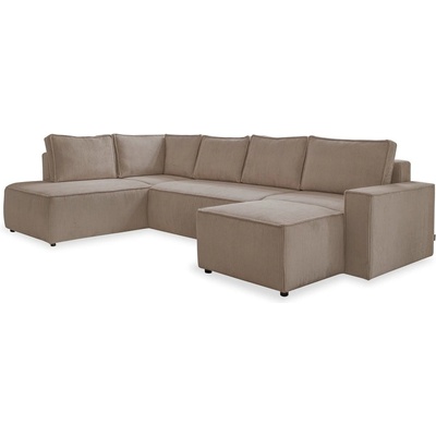 Miuform Бежов разтегателен ъглов диван от рипсено кадифе (ляв ъгъл/"U" форма) Brave Dave - Miuform (1662PO2)