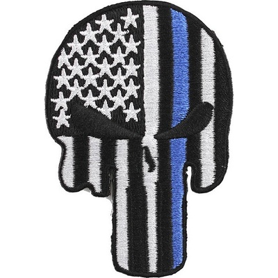 Textilná nášivka Fostex USA Punisher Blue Thin Line - farebná