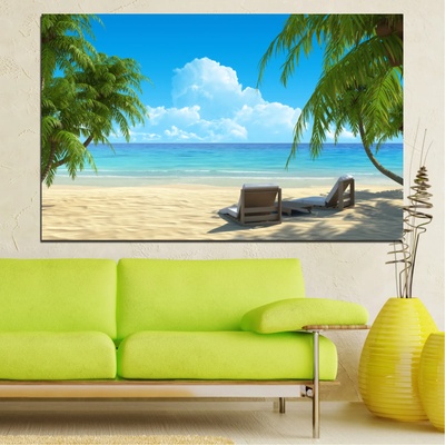 Vivid Home Декоративни панели Vivid Home от 1 част, Море, PVC, 70x45 см, №0135