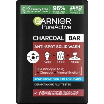 Garnier Pure Active Charcoal Bar 100 g почистващ сапун за проблемна кожа унисекс