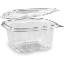 GASTRO 77605 plastová miska hranatá 500ml s integrovaným viečkom, 12,85 x 13,4 x 6,45cm, priehľadná