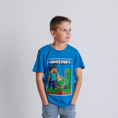 Minecraft tričko Steve Blue