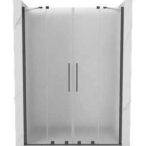 Mexen Velar Duo плъзгащи се душ врати 160 см, матирани, четка Gun gray - 871-160-000-32-66 (871-160-000-32-66)