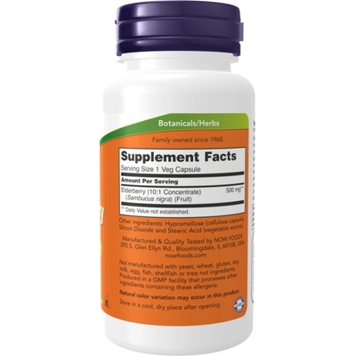 Now Foods Elderberry 500mg 120 vkapsúl