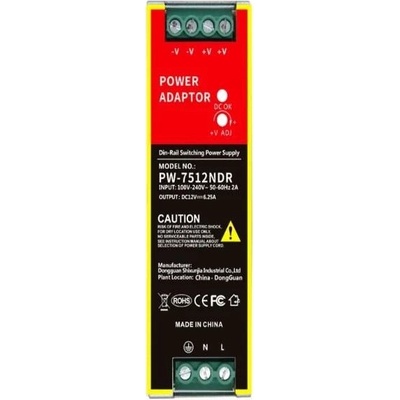 Monitorrs Security 7512NDR Průmyslový Zdroj 12V 6,25A 75W na DIN (6145)