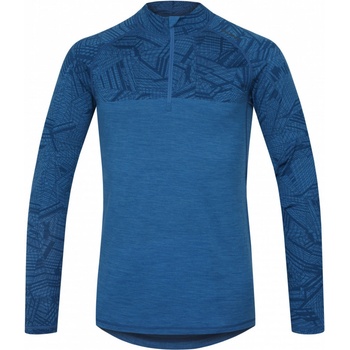 Husky Merino 100 tričko Zip LS 2021 modré