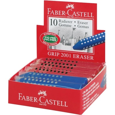Faber-Castell Ластик FABER-CASTELL Grip 2001 триъгълен 90x15x15mm червен/син 187101 (187101)