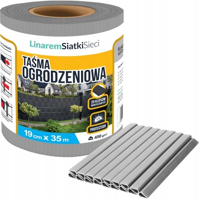 Stínící panelové pásy Linarem SiatkiSieci šedá 19 cm x 35 m potažená PVC