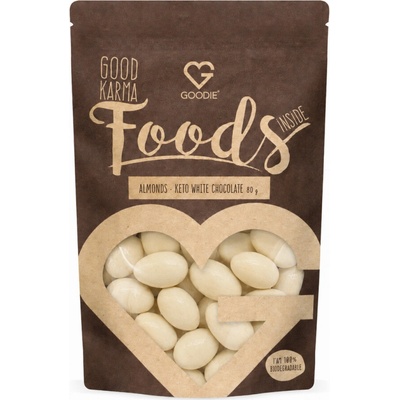 Goodie Mandle v keto bielej čokoláde 80 g