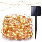SmartLED LED соларен декоративен гирлянд 200xLED/1, 2V 800 mAh 12 m IP44 черен (SD0132)