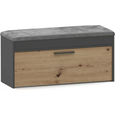 DobreSny Botník s lavicí Parma dub artisan / šedá