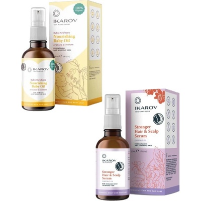 Ikarov Комплект - Био бебешко олио и Серум за коса, 100 + 50 ml