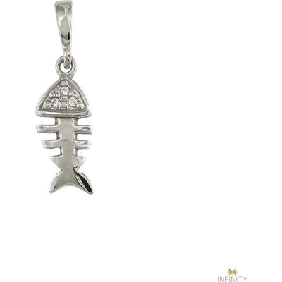 Prívesok strieborný, fishbone p0755