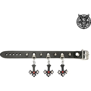 Image 1 of Leather & steel fashion гривна Spiky cross - LSF1 134