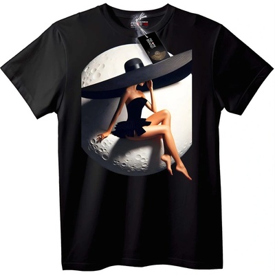 NOONEBRAND Тениска Дама от луната - 7XL, Black