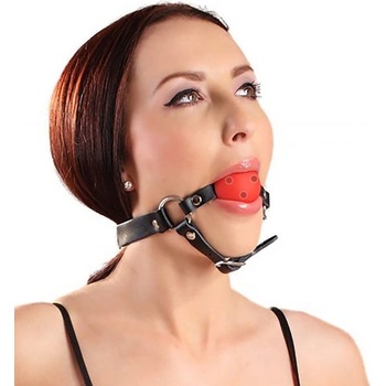 Guilty Топка за уста с отвори и колан за брадичка "simple ball gag" 4.5 см