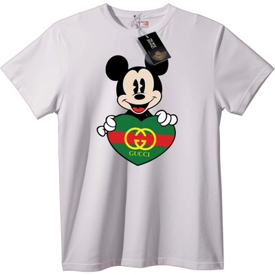 NOONEBRAND Тениска Mickey Mouse Gucci сърце - M, Black