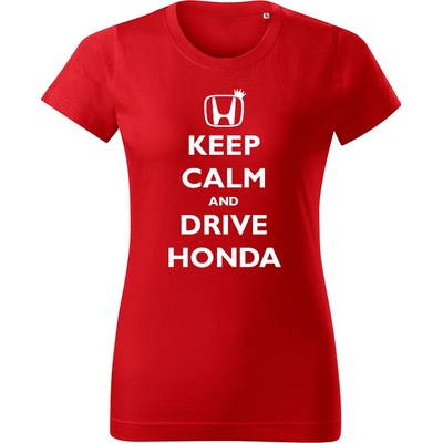 Tričko Keep calm and drive Honda dámske tričko Žltá