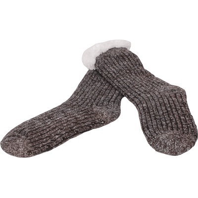 Мъжки пухкави чорапи в кафяв меланж