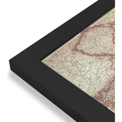 ZES Rakousko - Uhersko 1890 - nástěnná mapa 86 x 67 cm Varianta: mapa v dřevěném rámu, Provedení: Pegi černý